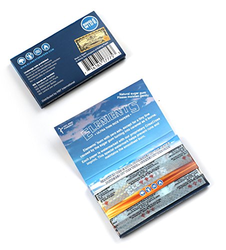 Elements Single Wide Rice Thin Cigarette Rolling Papers, Sugar Gum, 100 Count (Pack of 25) - Image 4