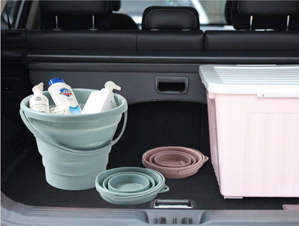 Portable Seau en Plastique Pliable, 5/10L Bac à Eau Pliable, Seau à Eau Portable Parfait pour Le Camping, Voyager, Pêche, Camping-Car Multifonction