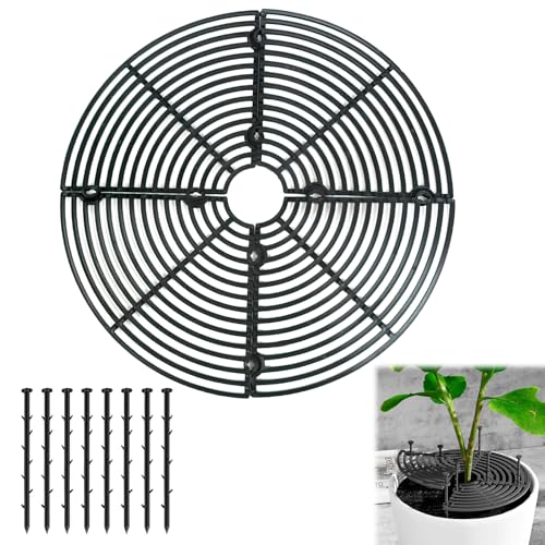 Protector de Macetas con Estacas Profundas para Plantas - Protección Ajustable para Macetas de 30cm - Evita Desentierros por Niños y Mascotas - Material Resistente - Fácil Instalación y Mantenimiento