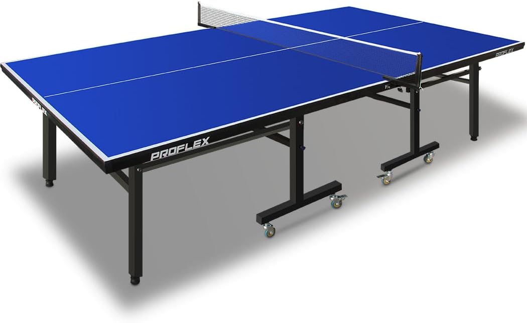 Proflex Table Tennis Table, with 4 Player Ping Pong Paddle and Pingpong Ball Pack