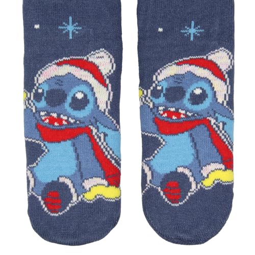 Disney Lilo and Stitch Adult Christmas Stitch Sherpa Lined Home Thick Slipper Socks With Non-Slip Sole For Women or Men2