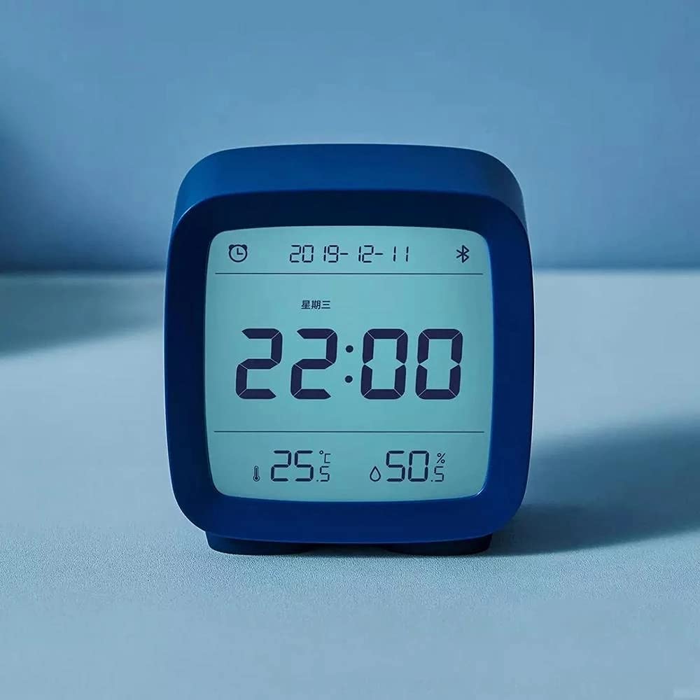 Reloj despertador, pantalla LCD, pantalla LCD, luz nocturna ajustable con Smart Home (gris, talla única)