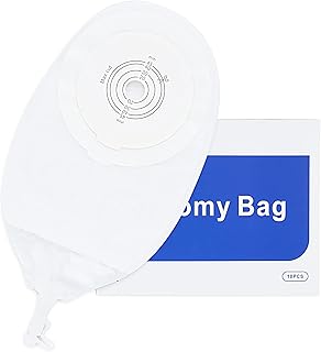 STEAWOCE 10PCS Urostomy Bag, One-Piece Ostomy Bag with Measure Card, Drain Pouches for Stoma Care (Max Cut 45mm)