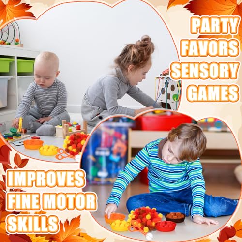Image of Leitee 71 Pcs Sensory Bin Filler,Orange,Autumn