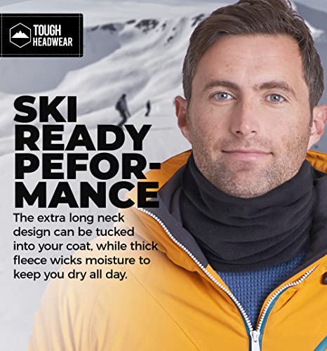Neck Warmer - Winter Fleece Neck Gaiter & Ski Tube Scarf For Men & Women - Cold Weather Face Cover, Mask & Shield For Running, Skiing, Snowboarding - Ultimate Comfort, Thermal Retention (Black) #TOP4