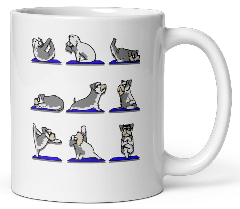 Coffee Mug Funny Miniature Schnauzer yoga Workout