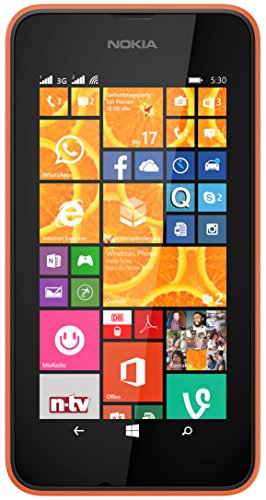 Nokia Lumia 530 Smartphone, Cover inclusa, Display 4 pollici, Dual-SIM, Processore 1,2GHz Snapdragon Quad-Core, 512MB RAM, Fotocamera 5 MP, Bluetooth, USB 2.0, Win 8, Arancione [Germania]