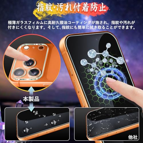 Image of Compatible with iPhone 17 Pro Glass Film (2 sheets) + iPhone 17 Pro Camera Film (2 sheets) [Dedicated Installation Guide Frame] Hardness, 9H Hardness, Easy Installation, Anti-Bubbles, Automatic