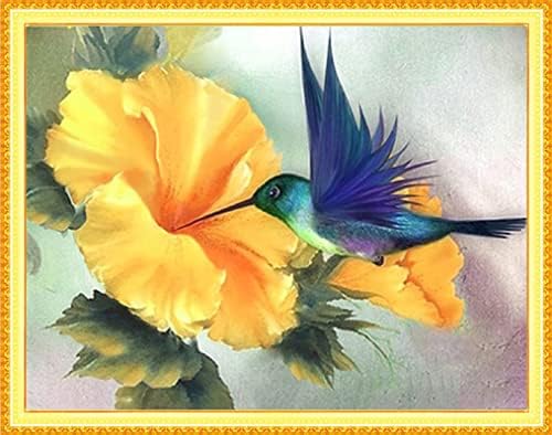 Lovxvouy Cross Stitch Kits for Adults,Stamped Full Range of Embroidery Starter Kit for Beginners Needlepoint Kits 11CT PrePrinted Pattern, Cross-Stitching kits-Hummingbirds pick flowers 17.7×23.2 inch