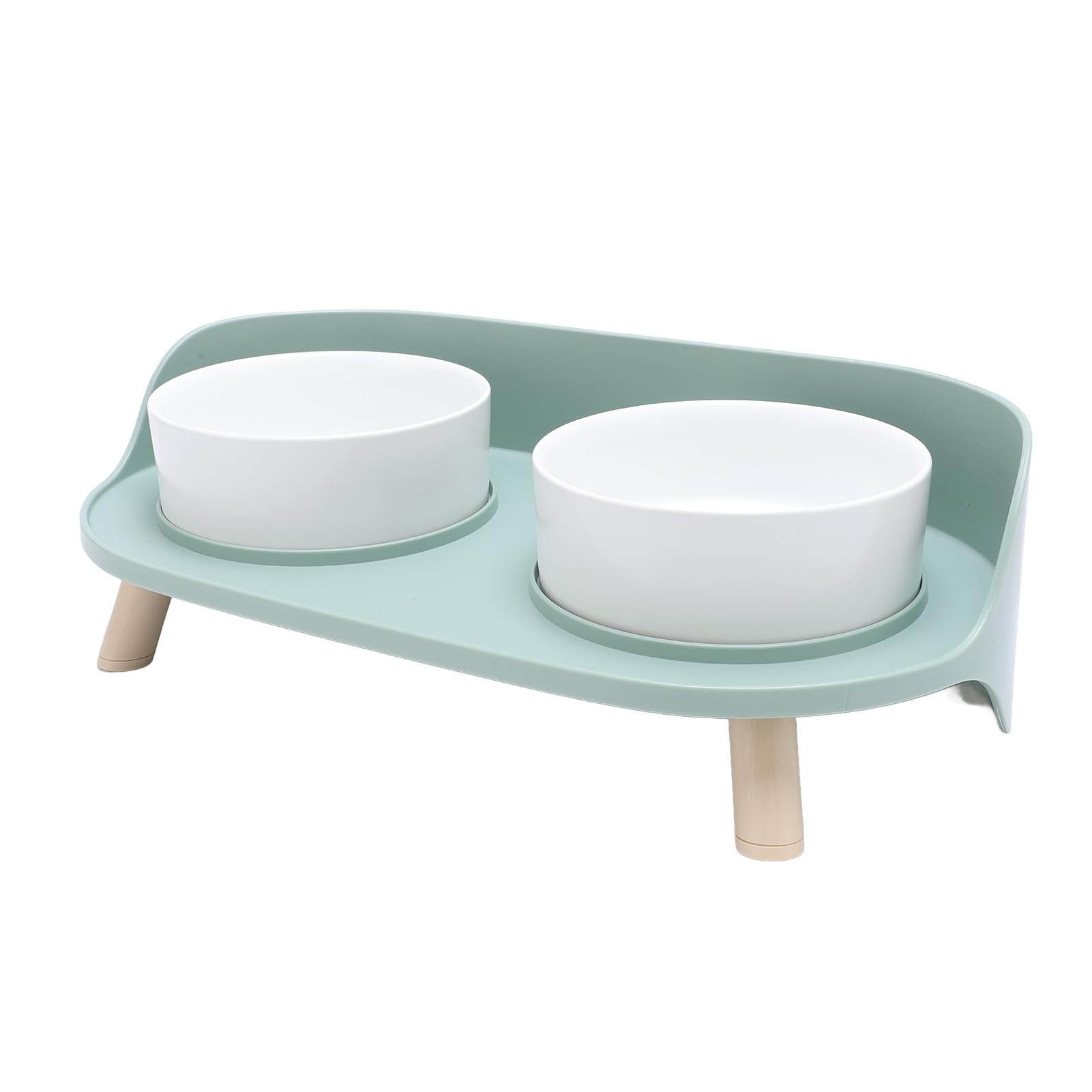 Gamelles Surélevées pour Chat, Protection de la Colonne Cervicale de 12 Cm de Hauteur, Gamelles Surélevées en Céramique pour Chat, Anti-éclaboussures, Double Bol avec Support pour Chats,