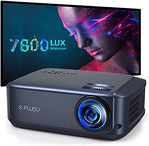1080P Projector, FUJSU Video Projectors, Full HD Movie Projector for Home Theater Compatible with Laptop, Smartphone, HDMI, Fire TV Stick, PS4, USB
