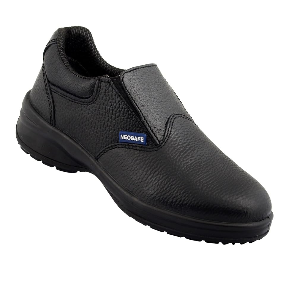 Jean, Slip-on Safety Shoes with Fibre Toe for Ladies, PU Sole, (Black)-image-48