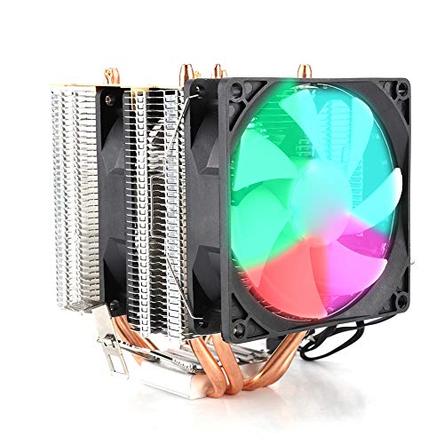 Garsentx Ventola di Raffreddamento CPU 4 Radiatore di Raffreddamento CPU 3pin 12VDC Radiatore di Raffreddamento con Magic Light per CPU Intel/AMD
