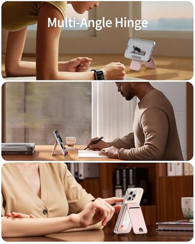 Image of iWALK Stronger Magnetic Wallet, Upgraded for MagSafe Wallet, RFID Blocking, 5 Card Holder with Adjustable Stand, Slim Leather Phone Wallets for iPhone 17 /16 /15 /14 /13 /12 Series, iPhone Wallets