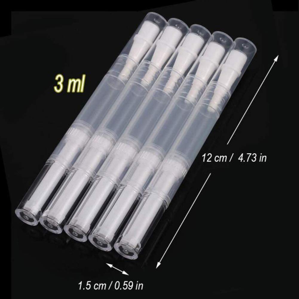 5 Bolígrafos 3ml Bolígrafos Vacíos De Aceite De Uñas Con Punta De Pincel,Lápiz Giratorio De Tubo De Brillo De Labios,Se Utilizar Para Rellenar Brillo De Labios, Esmalte De Uñas Etc