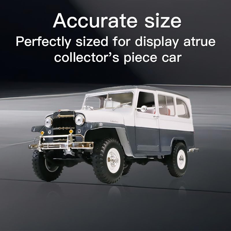 Modelo Diecast 1:18 1955 Willys Station Wagon Vintage SUV miniatura 6