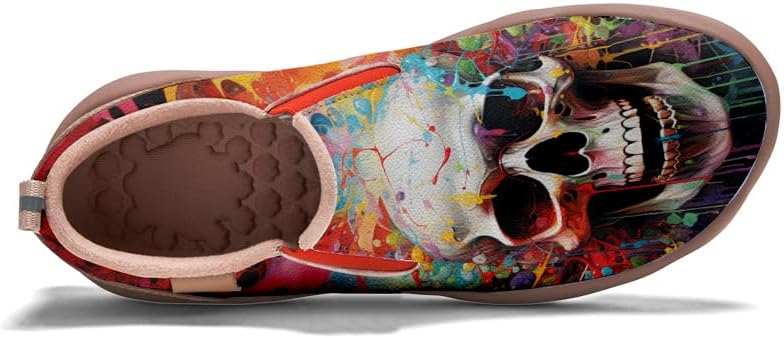 Kid's Slip-on Loafers Boys Girls Casual Shoes Lightweight Comfort Fashion Leather Sneakers Charm of Skulls