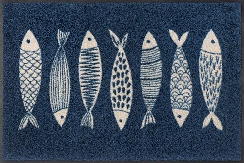 Paillasson lavable bleu wash+dry Fish Tango tapis intérieur