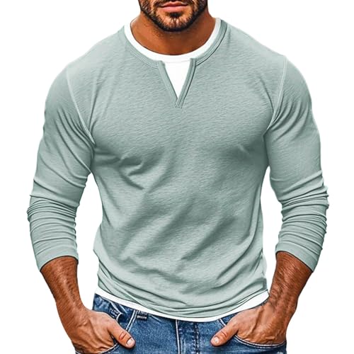 Tee shirt homme manches longues regular fit en coton léger pour look décontracté