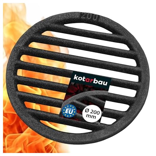 KOTARBAU® - Rejilla de chimenea de hierro fundido (20 cm)