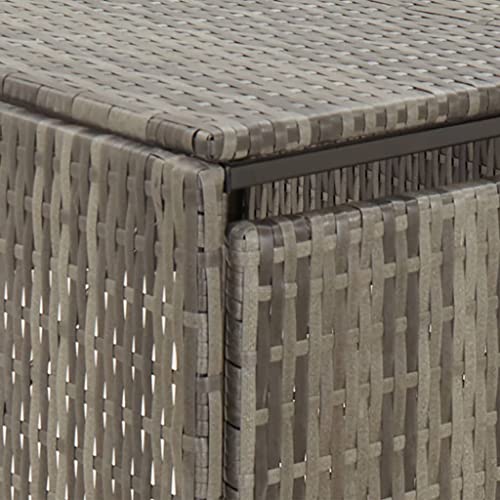 Contenedor de basura resistente a la intemperie de mimbre gris 6