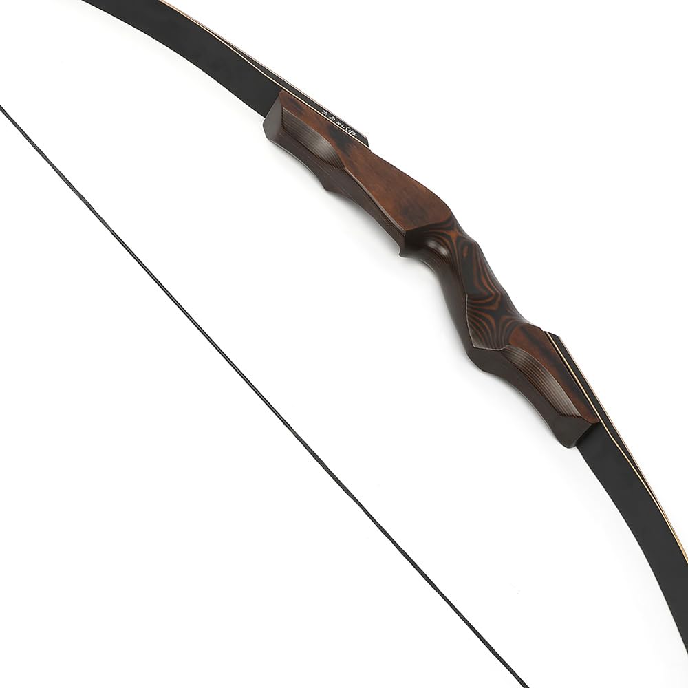 Set arco ricurvo smontabile da 60 pollici potenza 60 lbs, manico legno tecnico 15 pollici, completo di frecce per caccia outdoor e allenamento bersaglio