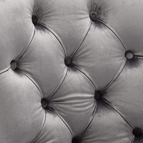 Chairus Dining Chairs Set Of 2 With Tufted High Back, Velvet Upholstered Dining Room Chairs Modern Elegant Nailhead Trim Ring Pull - Gray 2Pcs #TOP5