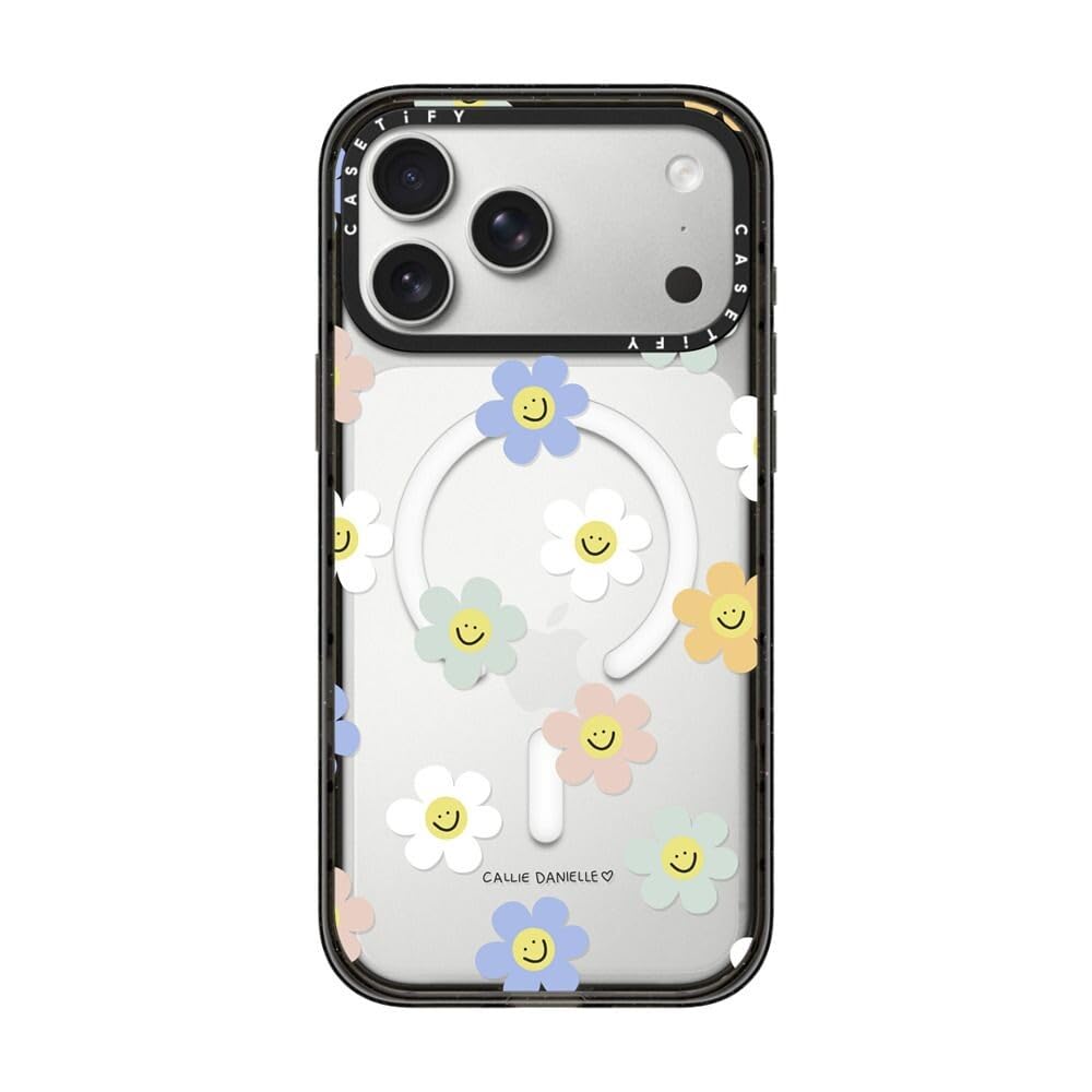CASETiFY インパクトiPhone 17 Pro Max ケース [MagSafe対応/薄型 軽量/耐衝撃] - Happy Daisies - クリア ブラック