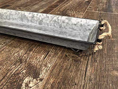 Tray-Metal-large-with-2-Jute-Rope-Handles-Farmhouse-Rustic-Tin-Box-forTable-Centerpiece-Candles-Mason-Jars-Kitchen-Living-Room-Decor-Distressed-fits-up-to-7-pint-size-jars-23-x-6 Tray Metal large with 2 Jute Rope Handles Farmhouse Rustic Tin Box forTable Centerpiece Candles Mason Jars Kitchen Living Room Decor Distressed fits up to 7 pint size jars 23 x 6