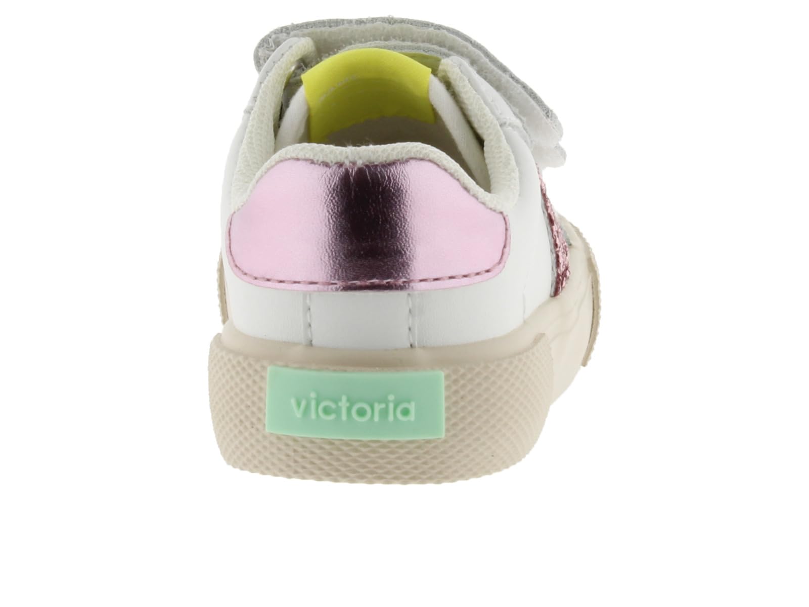 Victoria Baskets Tribu Effet Cuir & Pièces Métallisées & Double Fermeture Auto-Agrippante pour Filles