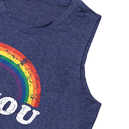 Be You Gay Pride Tank Top Womens Lgbt Rainbow Graphic Tee Summer Casual Letter Print Sleeveless Shirt #TOP7