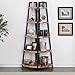 O&K FURNITURE 5 Shelf Industrial Corner Bookcase and Shelf, A-Shaped Display Corner Storage Rack Bookshelf-70-Inch, Vintage Brown
