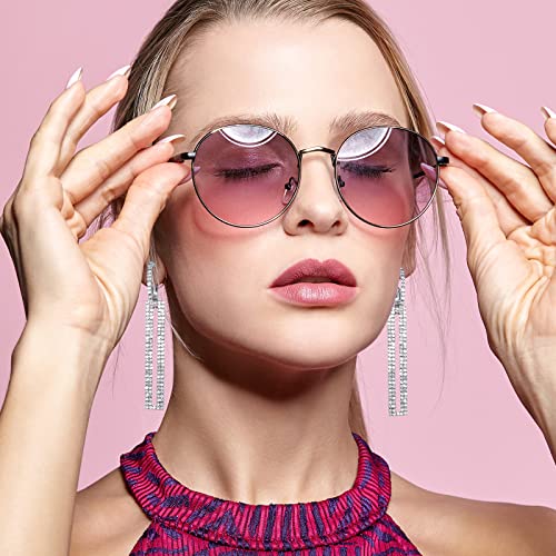 6 Pairs Rhinestone Earrings Chandelier Earrings Women Dangling Crystal Fringe Long Tassel Earrings For Bride Girls Jewelry For Wedding Dinner Party Gift (Modern Style) #TOP6