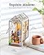 ROWOOD Book Nook Kit Gartenhaus, DIY Booknook Diorama Buchstütze Modellbausatz 3D Puzzle Aus Holz - Miniatur Haus Kit Bastelset Geschenke