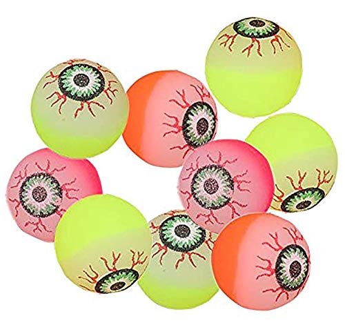 15pcs Halloween Bouncy EyeBalls, Glow in the Dark Bounce Ball Jet Balls Halloween Party Bag Fillers, Halloween Bouncy Balls Candy Eyeballs for Kids Party Bags Halloween Favours