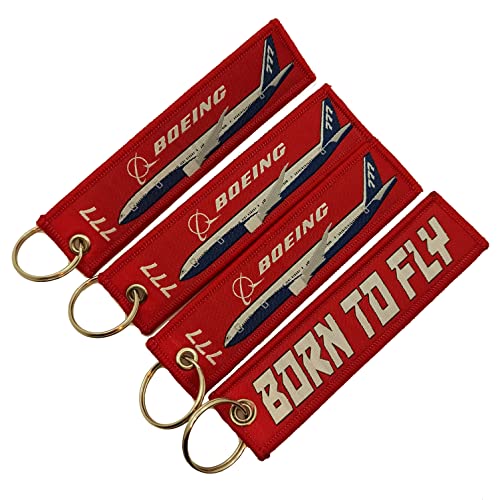 Image of 4 Pcs Pack Aviation Passenger Plane Aircraft Born To Fly Keyring Set B 737, B 747, B 777, B 787 Key Chain