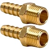 2pcs Brass Hose Barb Fitting 5/16' Barb x 1/4' NPT Male Adapter Barbed by CX WONDERLAND