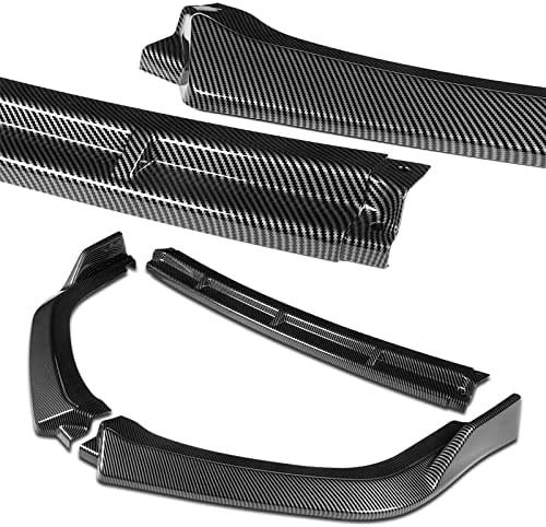 3PCS Front Bumper Lip Kit fit for compatible with 2017-2021 Honda Civic SI, Type-R Style Splitter Trim Protection Spoiler, Air-Dam-Chin-Diffuser (Carbon Look)