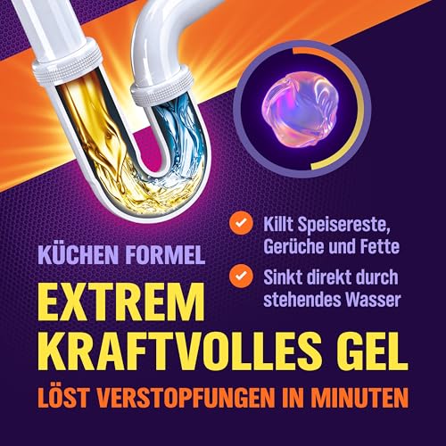 WoldoClean Rohrreiniger Küche Gel 1000ml - extra stark Fettlöser Spüle – Ansicht 2