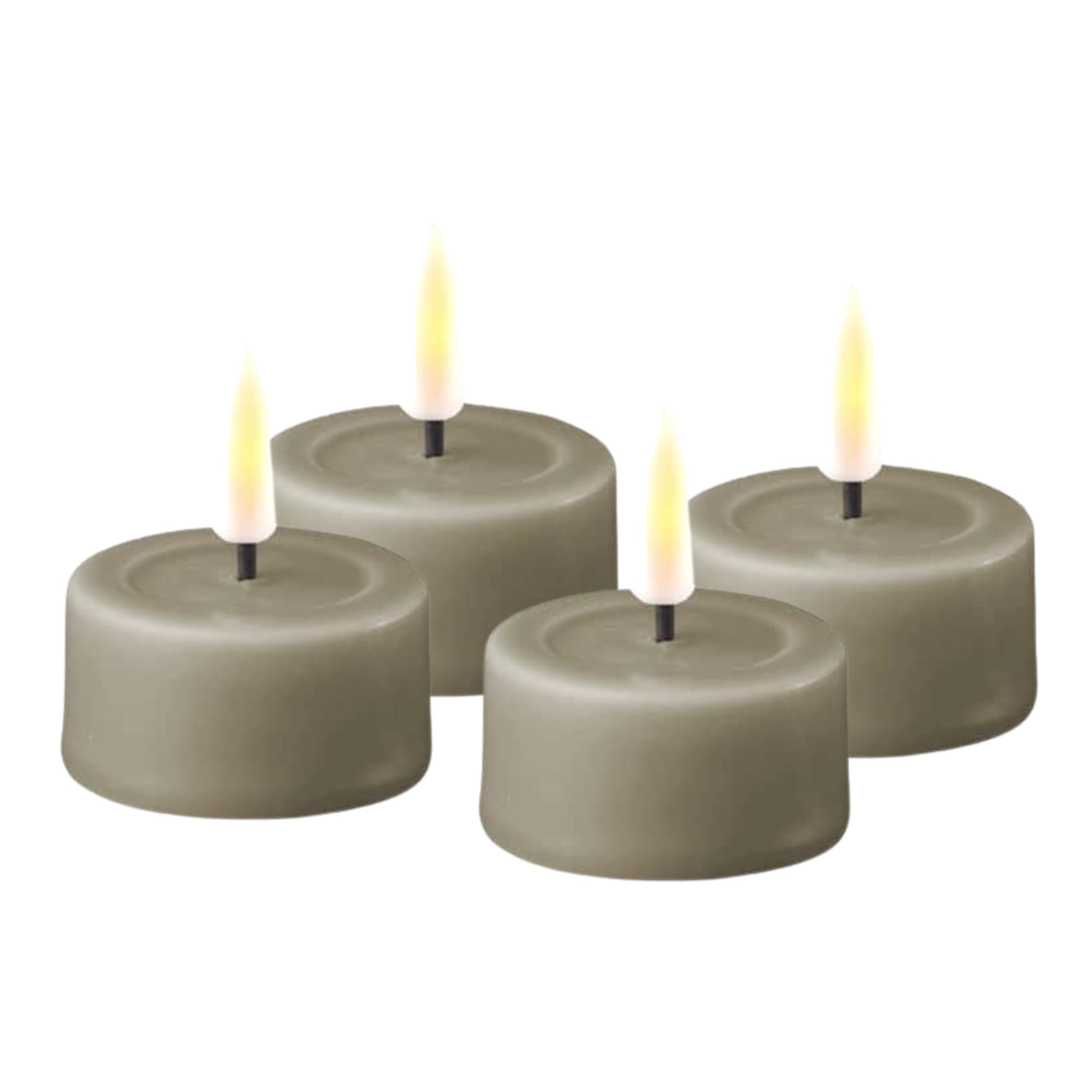 Deluxe Homeart Indoor Flameless Sand LED Tealight Set of 4 - with Real Flame™ Technology - Battery Powered Candle