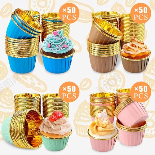 Miniatura 4 de 200 Piezas Mini Cupcakes Moldes Papel, Capacillos Para Cupcakes, Moldes Cupcakes Para Bodas Cumpleaños Fiestas Aniversarios Navidad 4 Colores