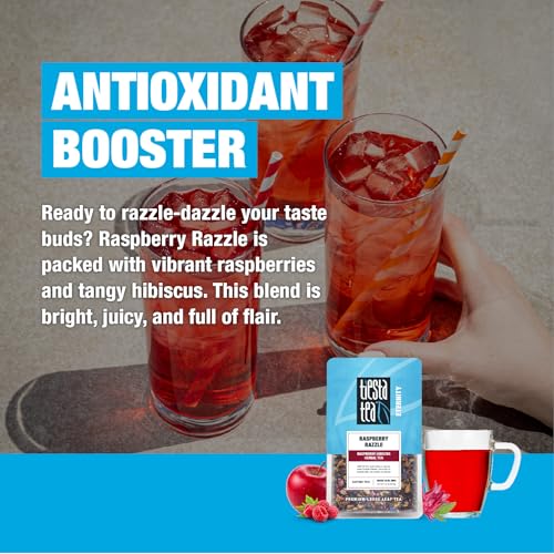 Image of Tiesta Tea - Raspberry Razzle Tea, Loose Leaf, Raspberry Hibiscus Herbal Tea, Premium Caffeine-Free Tea Blend, Make Hot or Iced & Up to 25 Cups, 2 oz Resealable Pouch