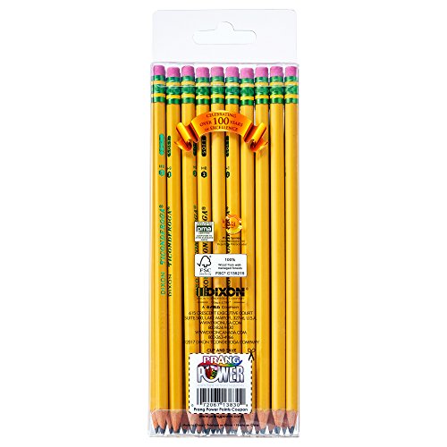 Ticonderoga Wood Pencils, Pre-Sharpened, Yellow, HB Soft Graphite, 30 Count x 6 Packs + 72 Count