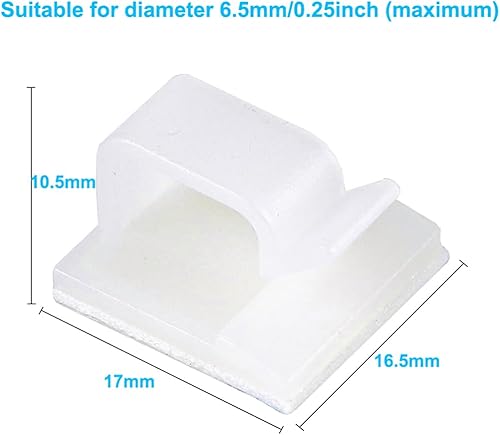 Miniatura 3 de 40 clips adhesivos para cables, soportes para cable Ethernet, cable de TV, luces LED, cables eléctricos, organizador de cables para oficina, hogar,