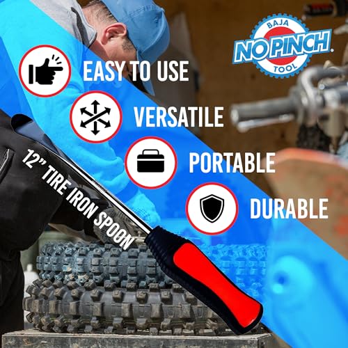 Image of 12 inch Tire Iron Spoon | Lever Tool Kit | Professional Tire Changing Tool for Enduro Motocross | Motorcycle | Dirt Bike | Dura-Grip | Easy-to-Use for Safe & Quick Tire Repair | Dirt bike Tire Spoons