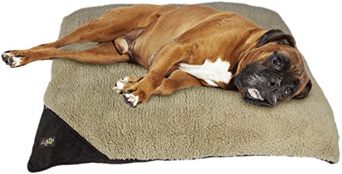 ALL FOR PAWS Dog Pillow Bed Ultra Soft Pet Dog Bed Comfortable Cushion Bed Plush Dog Pillow Machine Wash & Dryer Friendly - Brown L