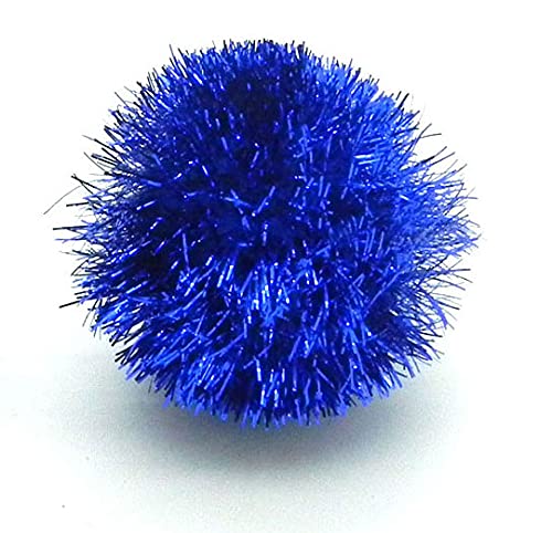 Jumbo Sparkle Ball Cat Toy - (2 inch) 6 Pak Pick A Color (Blue)
