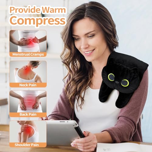 Image of Microwave Heating Pad for Cramps Pain Relief, 19 * 9 inch Microwavable Heating Pads for Back, Neck Shoulder, Cute Microwave Heating Pad Stuffed Animal, Moist Heat Pack, Lavender