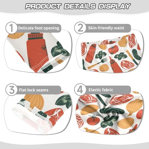 ZZKKO Girls Leggings Cucumber Onion Potato Toddler Girls Clothes Leggings for Girls Toddler Girls Leggings 3-4T3