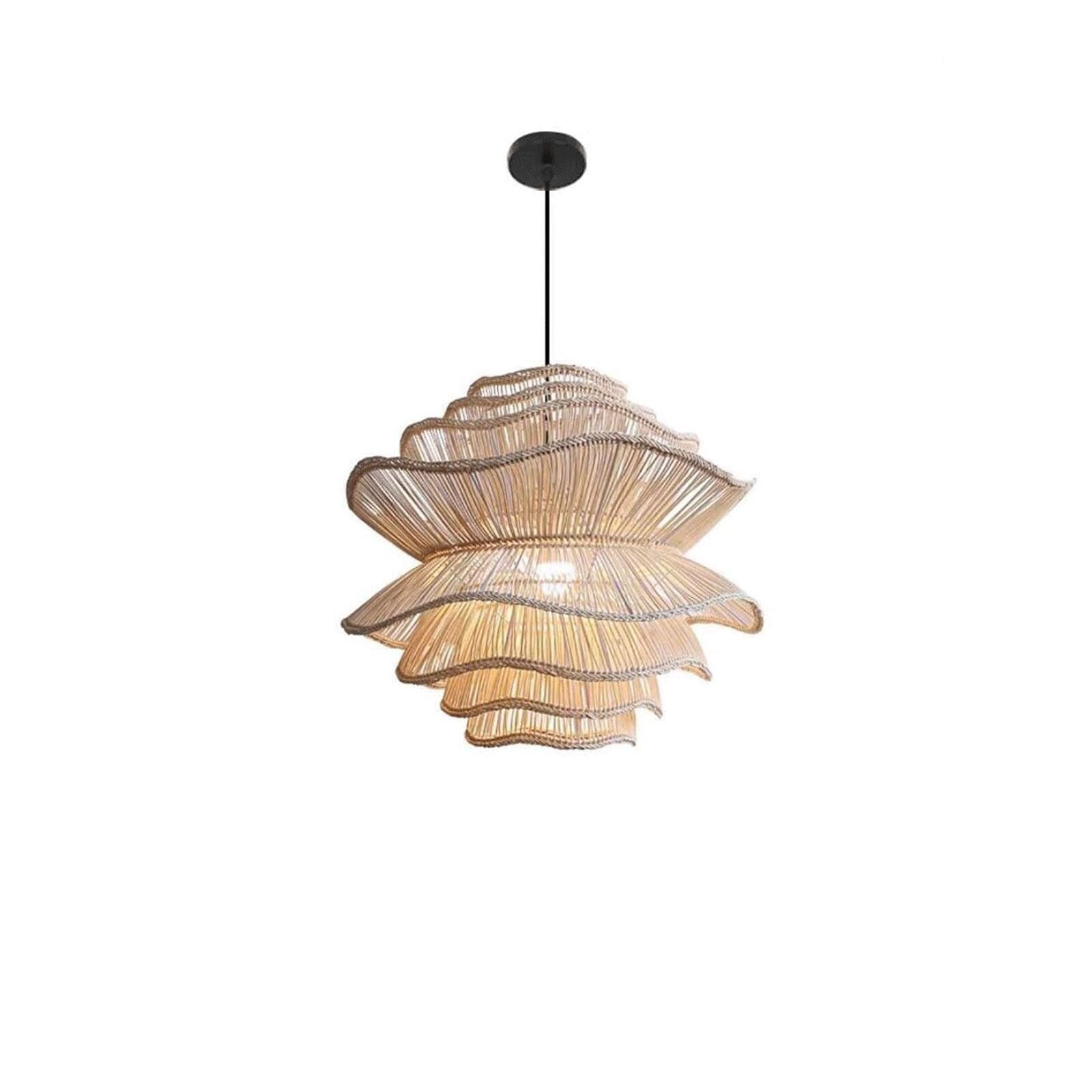 Suspension rotin bohème tissée main pour illuminer votre salle à manger